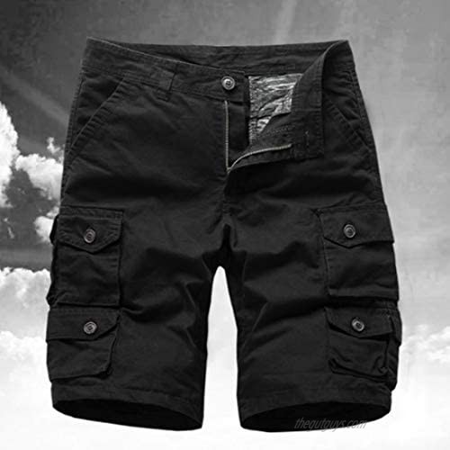 Fulision Men's Cotton Twill Cargo Shorts Outdoor Tactical Multi Pockets Moisture Wicking Classic Fit Lesuire Hiking Shorts