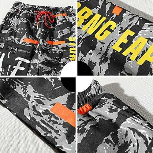GUOYUXIAO Casual Summer Shorts Men Streetwear Letter Printing Mens Shorts Camouflage Beach Men's Shorts