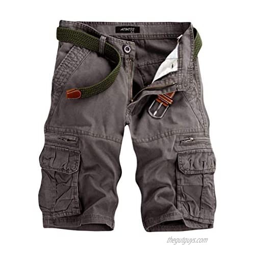 iLXHD Men's Work Pants Casual Pure Color Outdoors Pocket Beach Cargo Shorts Pant Board Shorts