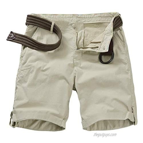 Men's Classic Relaxed Fit Stretch Cargo Shorts Comfort Flat Front Hiking Shorts