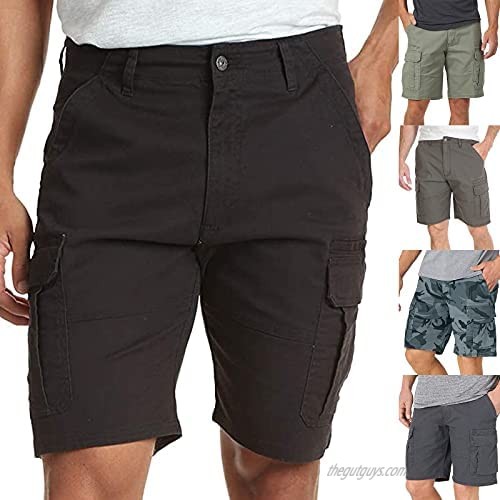 Men's Classic Zipper Stretch Cargo Short Pocket Resilience Leisure Tooling Shorts Pants Summer Beach Tactical Shorts