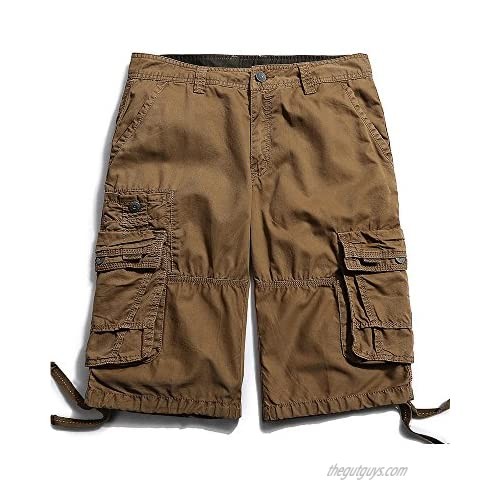 OCHENTA Men's Cargo Shorts Casual Lightweight Outdoor Coffee 32