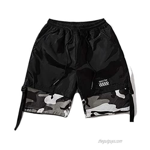 USTZFTBCL Hip Hop Shorts Men Summer Work Short Pants Cool Camouflage Slim Fit Shorts Trousers Mens Cargo Shorts Men