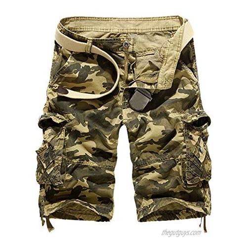 USTZFTBCL Men's Camouflage Loose Cargo Shorts Men Summer Military Camo Short Pants Cargo Shorts