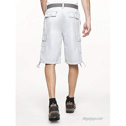 WEAR FIRST. THEN TELL THE DIFFERENCE Caution Rip Men's Cargo Shorts with 12 Inseam 6 Pockets and Zipper Front