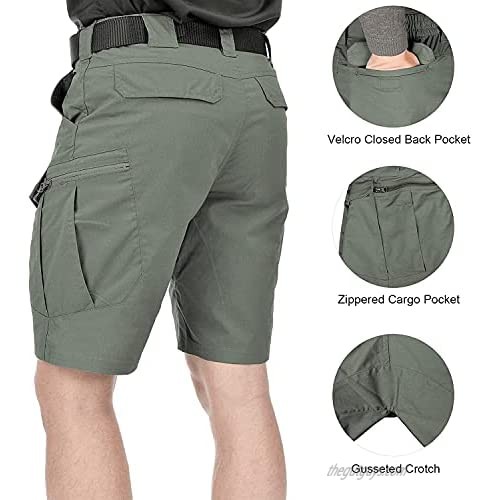 Xiakolaka 2021 Upgraded Waterproof Tactical Shorts Relaxed Fit Cargo Shorts Quick Dry Breathable Hiking Shorts 2pc Green Grey L