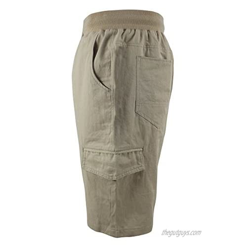 Big and Tall Men Cargo Shorts Hiking Golf Dry Fit Elastic Waist Summer Pants