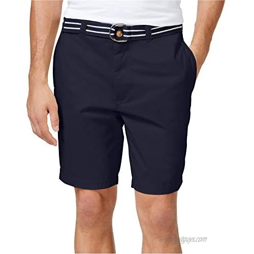 Club Room Mens Flat Front with Belt Casual Chino Shorts
