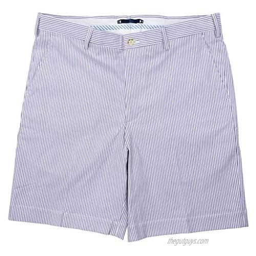Haspel Felicity Lavender Seersucker Shorts - 9" Purple Flat Front Seersucker Shorts from
