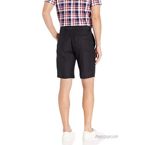 Louis Raphael Men's Slim Fit Flat Front Linen Blend Short