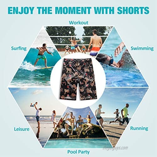 SSLR Mens Shorts Causal Flat Front Hawaiian Summer Shorts for Men