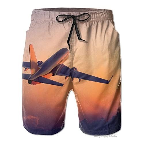 Airplane Ultra-Light Men Summer Surfing Quick-Drying Swim Trunks Shorts Beach Pants With Pocket