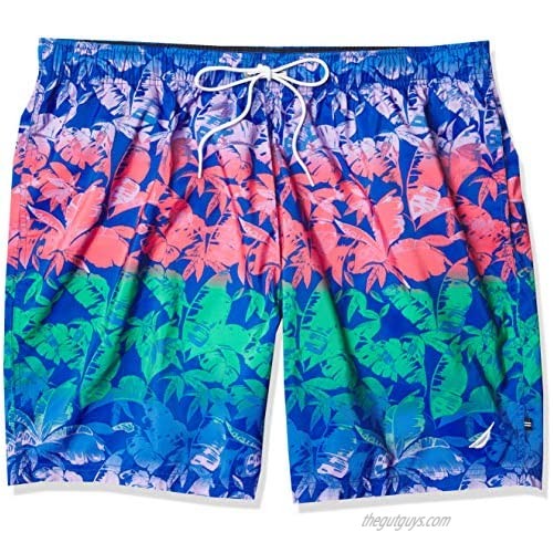 Nautica Men's Big & Tall 8" Tropical Print Swim Shorts