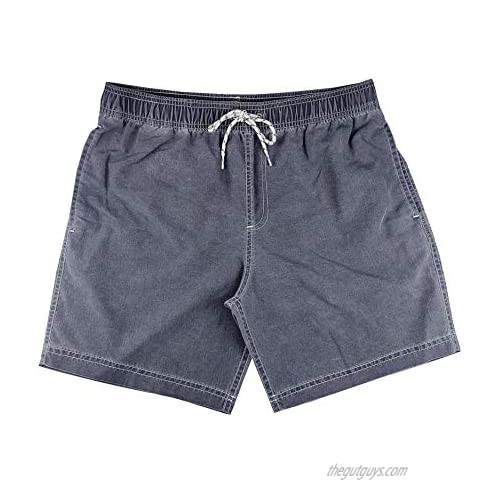 None/Brand Men's 7 inch Inseam Solid Swim Trunks Swim Shorts with mesh Liner Multi Pockets Swimwear Grey-M