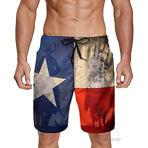 Timeergy Texas Flag Swim Trunks Men Quick Dry Beach Shorts