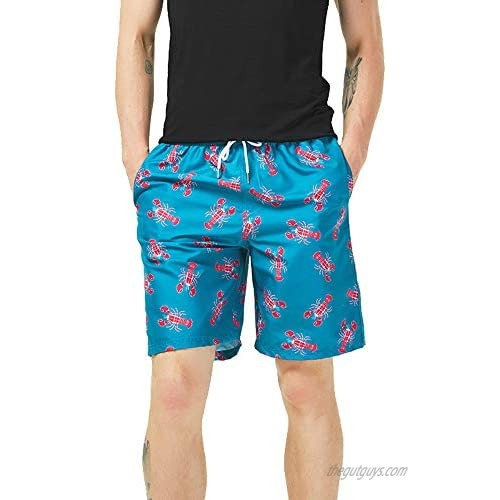 FREDRM Mens Swim Trunks Long 9" Quick Dry Board Shorts with Mesh Lining Swimwear Bathing Suits