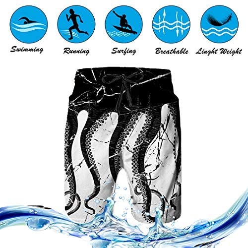 NiYoung Comfort Mens Big & Tall Swim Trunks Board Shorts for Beach Gym Workout