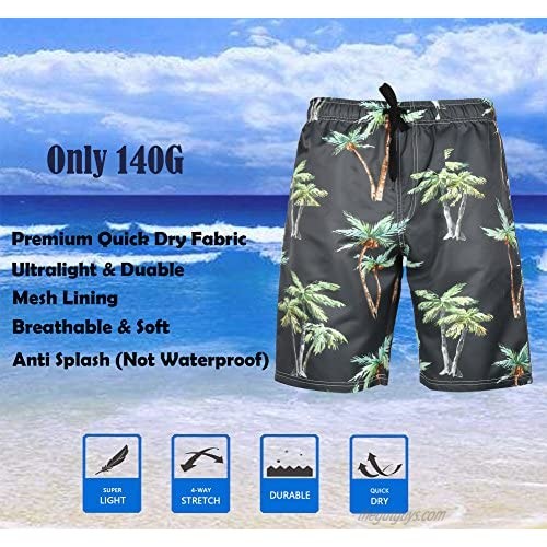 WEVIAS Men's Short Swim Trunks Best Board Shorts for Sports Running Swimming Beach Surfing Quick Dry Breathable Mesh Lining