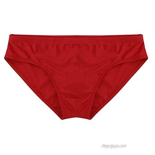 ACSUSS Mens Solid Color Triangle Swimwear Bikini Briefs Underwear with Drawstring