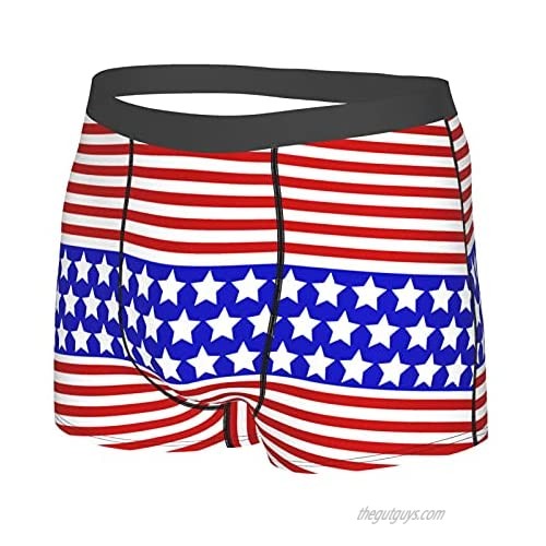 CEIMIN Summer American Flag Style Swim Short Boxer Briefs Swimwear Underwear Underpants Swim Trunks for Men's