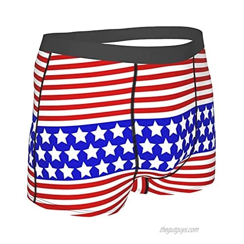CEIMIN Summer American Flag Style Swim Short Boxer Briefs Swimwear Underwear Underpants Swim Trunks for Men's