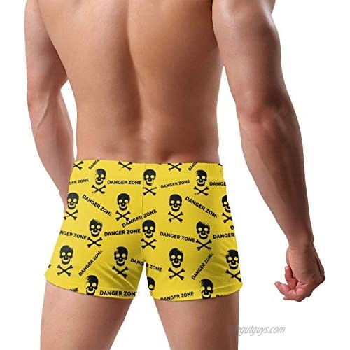 JIAU HUA Yellow Skull Swimsuit Brief for Men Swimwear Swim Trunks Boxer Briefs
