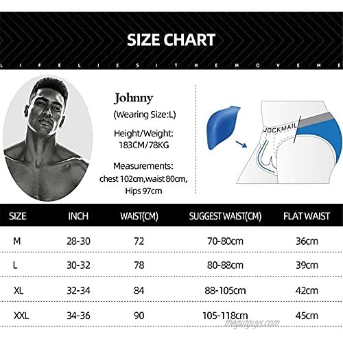 JOCKMAIL Low Waist Mens Swimwear Briefs with Removable Pad Mens Swimwear Short Quick Drying Mens Breifs