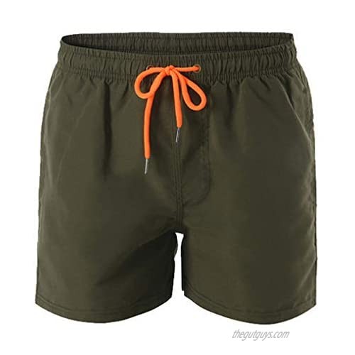 KOUZHAOA Men's Athletic Shorts Men's Quick Dry Beach Pants Plain Three Quarter Pants Loose Swim Shorts Workout