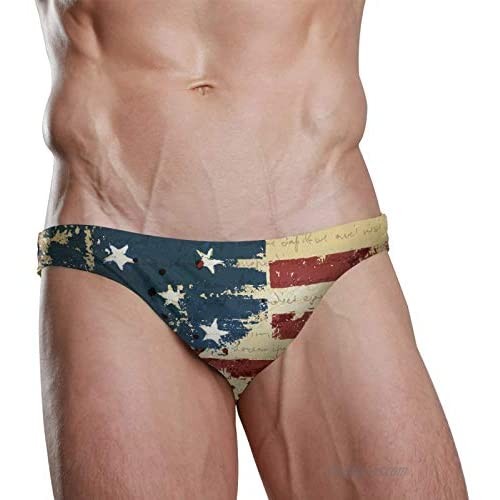 Mens Sexy Swim Briefs Swimwear Bikini Swimsuit American Flag S (20904554)