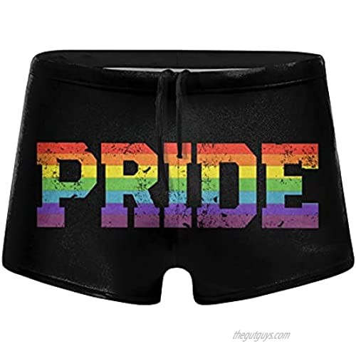 Pride Retro Men's Quick Dry Boxer Briefs Swimwear Shorts Trunks Swimsuit