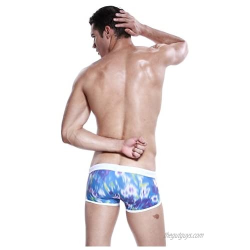 SEOBEAN New Mens Low Rise Sexy Swimwear Boxer Brief Trunks