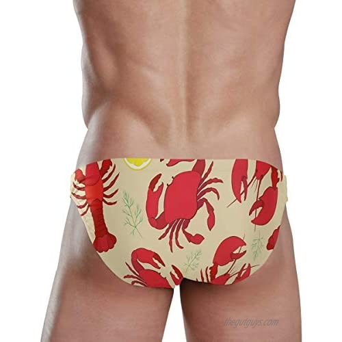 Swim Trunks Men Short Crabs Crayfish Lemons Triangle Bikini Athletic Swimsuit Beach Board Swimwear