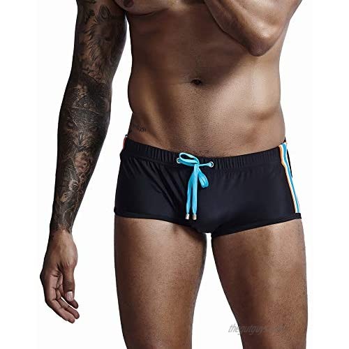 UXH 2019 Mens Fashion Swimming Suit Low-Rise Solid Men Swim Trunks Sexy Guy Swimwear Swimming Pants for Men