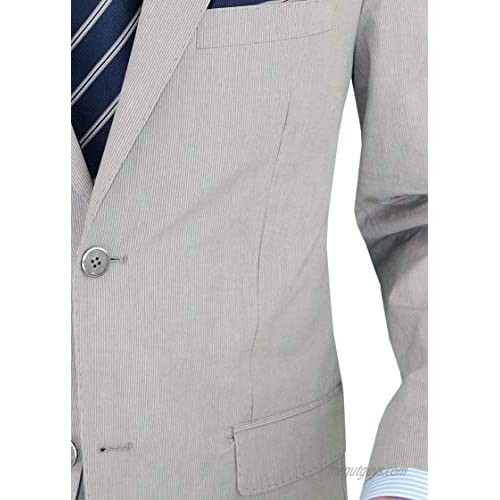 DTI BB Signature Italian Men's Two Button Suit Set 2 Piece Trim Fit Jacket Pant