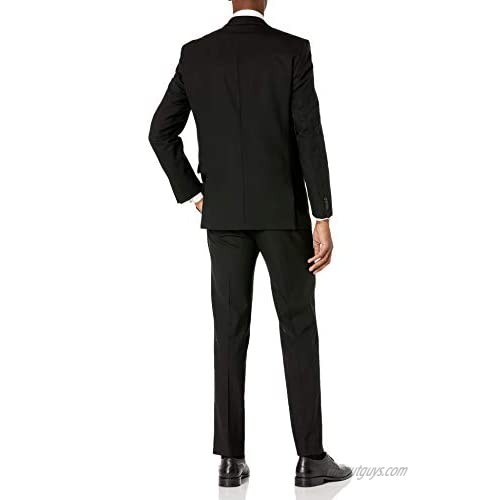 Kenneth Cole New York Men's Travel Ready Finished Bottom Suit Black 42R