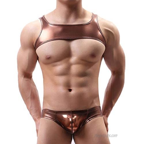 Men's Harness Tanks Briefs Sets Gay Stage Dance Party Clubwear Suits