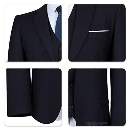Men's Suits Slim Fit 3 Piece Suit Blazer Two Button Tuxedo Business Wedding Party Jacket Vest & Pants