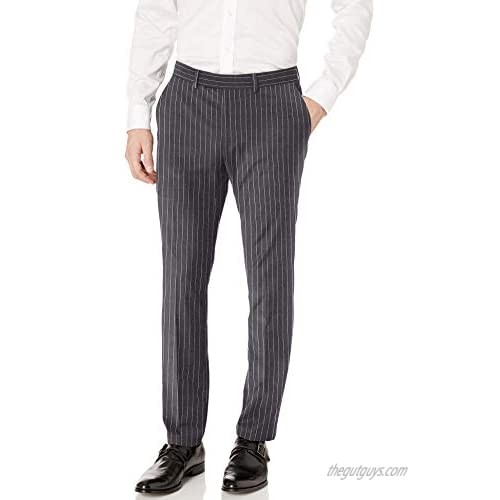 Nick Graham Men's Slim fit Stretch Finished Bottom Suit Gray Stripe 38R