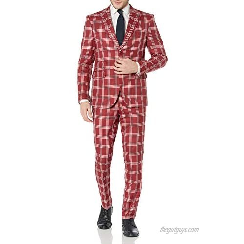 STACY ADAMS 3 Pc. Men's Plaid Modern Fit Suit