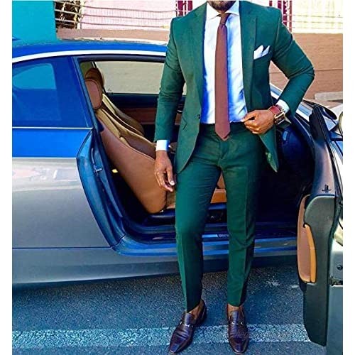 TOPG Men Suits 2 PC Slim Fit Wedding Groom Suit Formal Business Suit (Jacket+Pants)