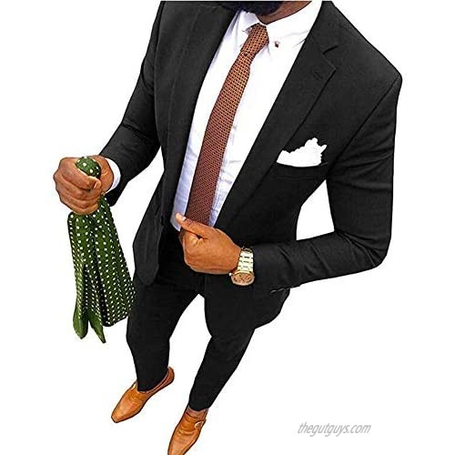 TOPG Men Suits 2 PC Slim Fit Wedding Groom Suit Formal Business Suit (Jacket+Pants)