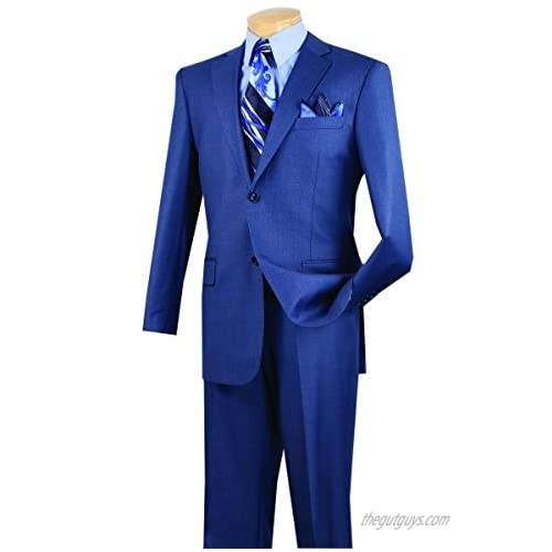 VINCI Men's 2 Button Single Breasted Classic Fit Textured Weave Suit 2LK-1
