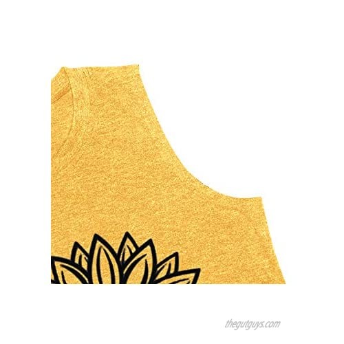 Anbech Summer Sunflower Graphic Tank Tops Sleeveless Shirt Letter Print t Shirts for Women