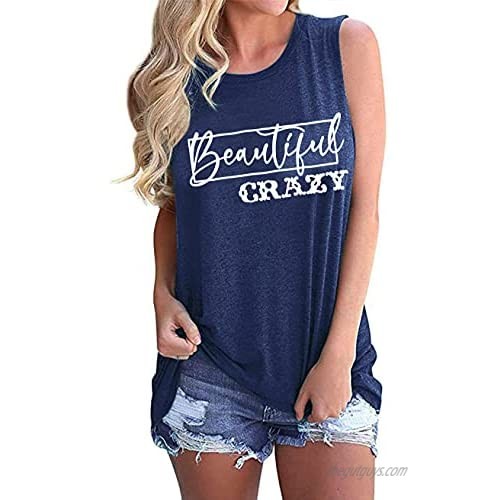 Beautiful Crazy Shirts Tank Tops Women Funny Country Music Shirt Racerback Casual Vacation Camis Tops