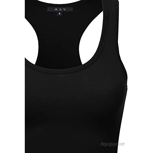 Women's Basic Cotton Casual Scoop Neck Sleeveless Cropped Racerback Tank Tops