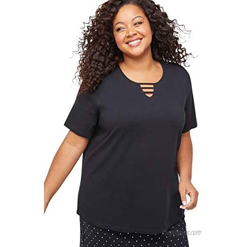 Catherines Women's Plus Size Suprema Strappy Cutout Tee