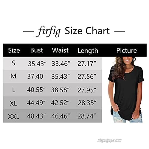 firfig Women's Short Sleeve Crewneck Tees Casual Summer T-Shirts Tops
