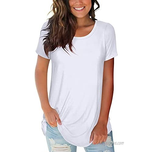 firfig Women's Short Sleeve Crewneck Tees Casual Summer T-Shirts Tops