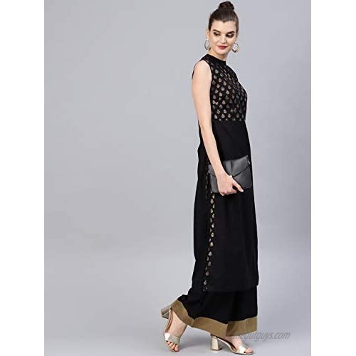 Hiral Designer Mall Indian Rayon Cotton Kurti with Palazzo Pants for Women Dresses Kurta Set Ready to Wear