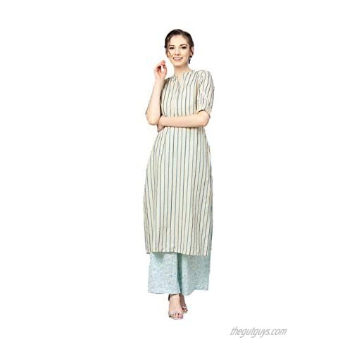 kurta set for women's Indian Tunic Tops Cotton or Rayon Kurti with palazzo party wear